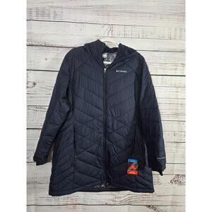 Columbia Women's 1X Heavenly Long Hooded Jacket Blue Plus size NWT